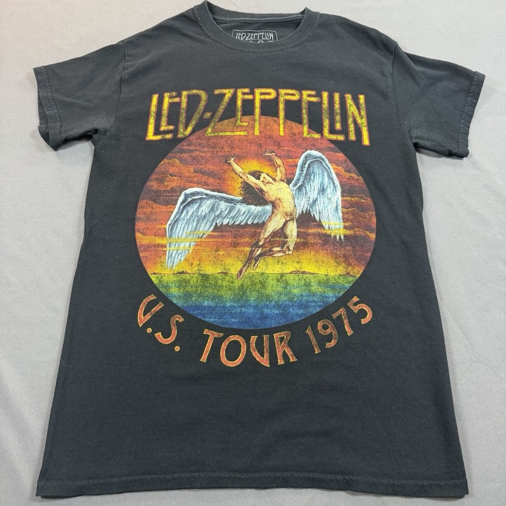 Led Zeppelin US Concert Tour 1975 Graphic T-shirt Small‎ Black